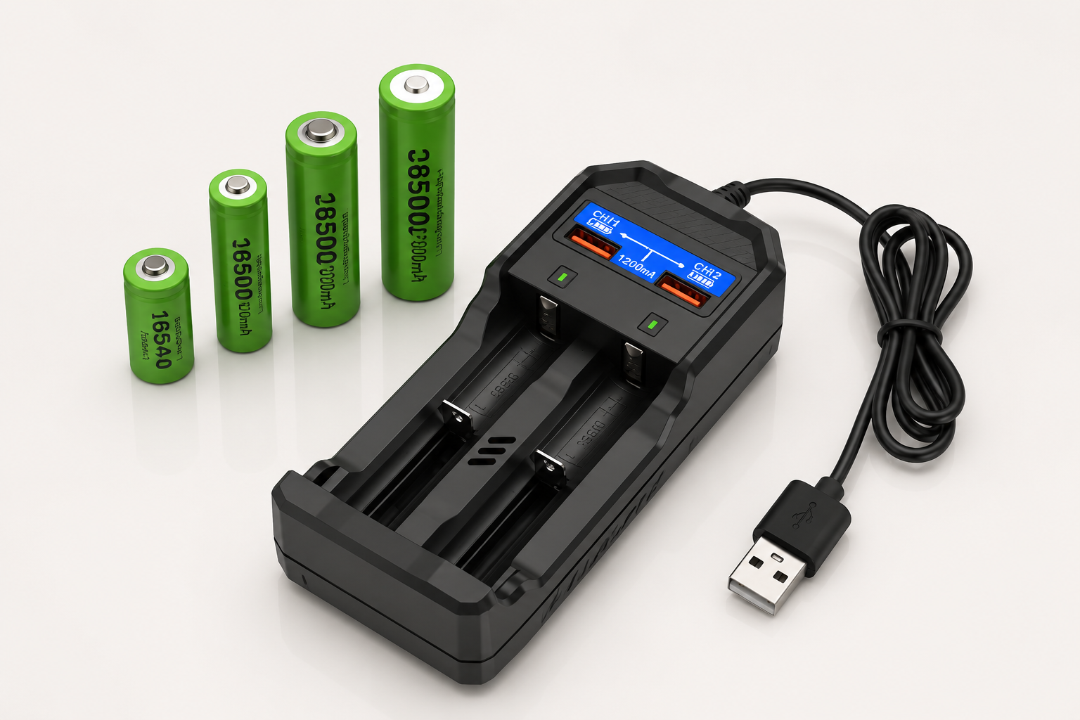Dual Slot Universal USB Battery Charger